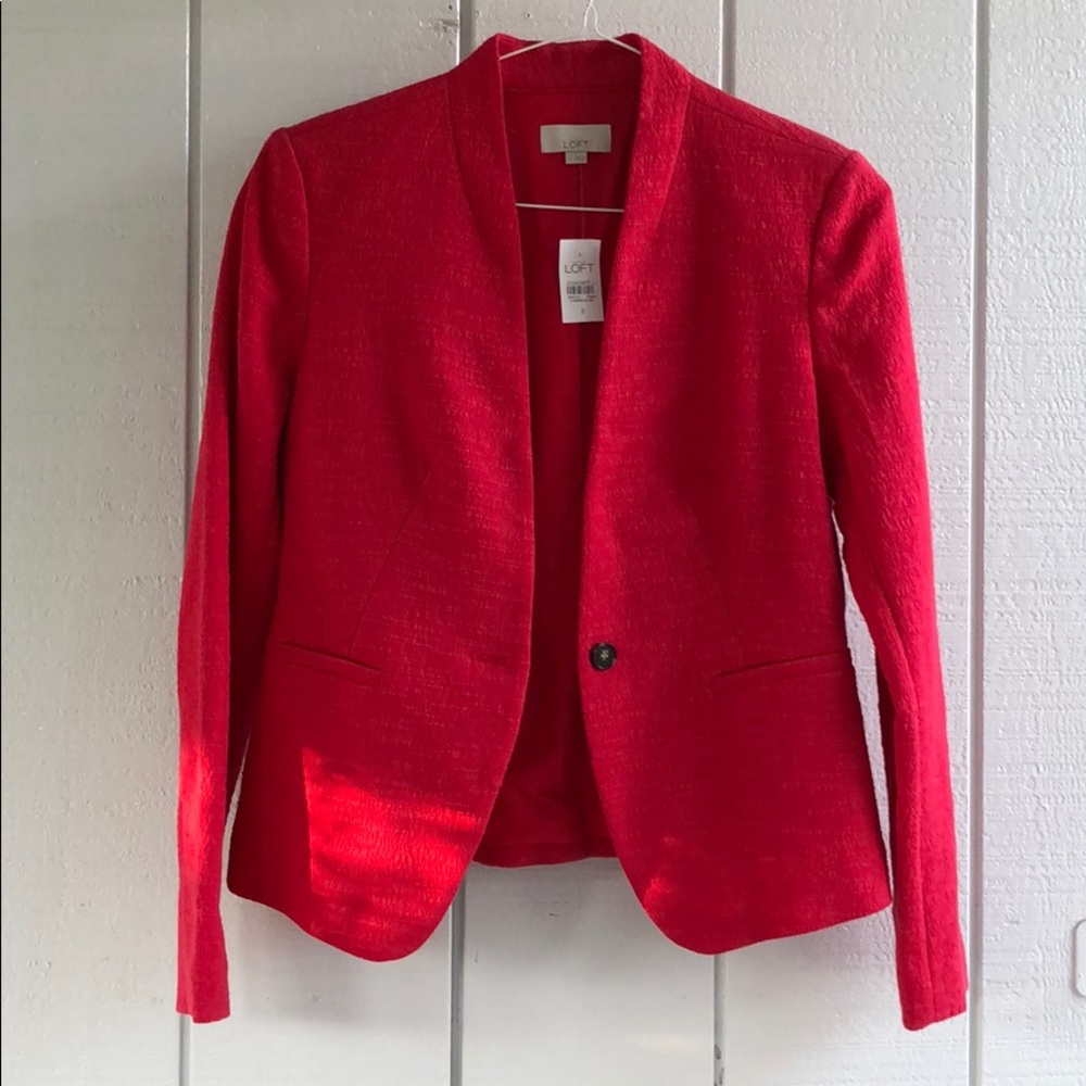 Red (Single Button) Blazer